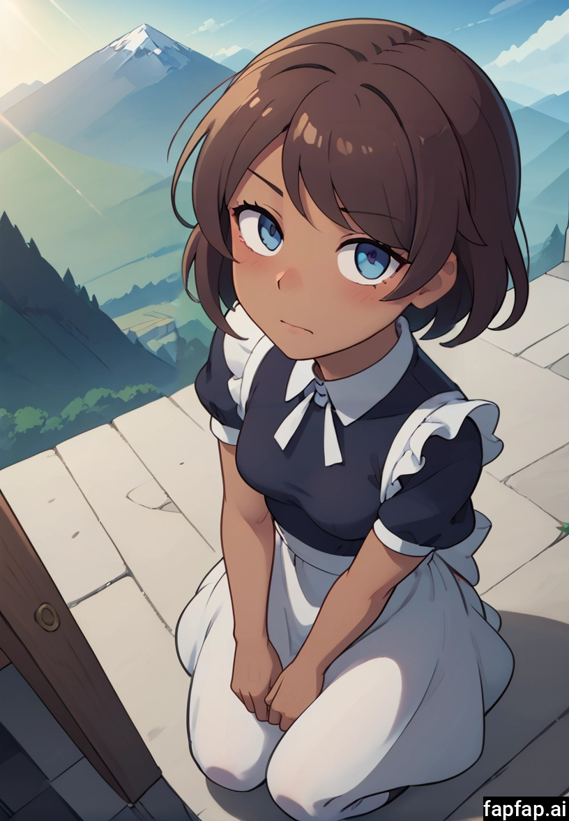 1girl, solo, brown hair, blue eyes, short hair, looking at viewer · Yamete.gg