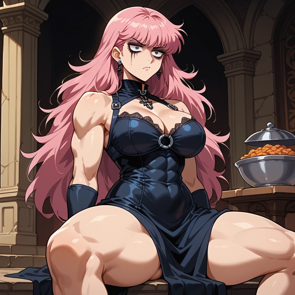 long hair, pink hair, breasts, earrings, 1girl, jewelry · Yamete.gg