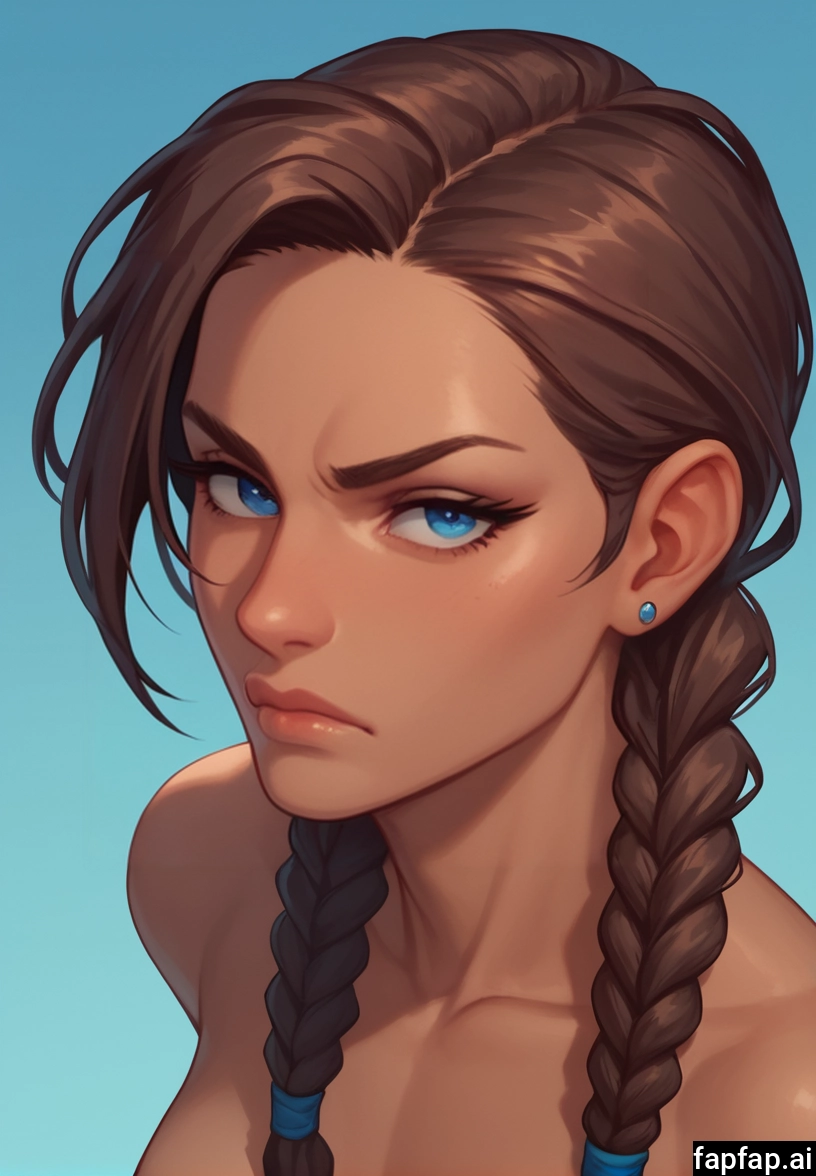 1girl, solo, braid, twin braids, blue eyes, brown hair