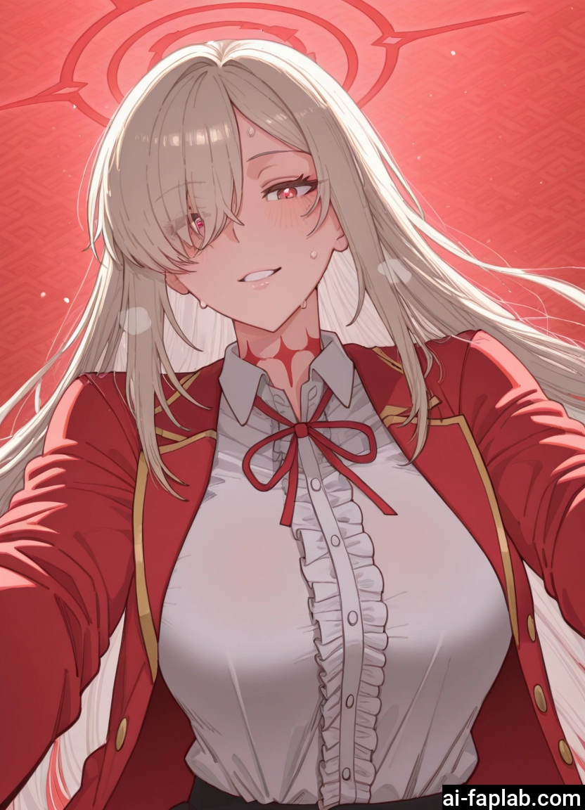 1girl, long hair, halo, solo, breasts, shirt · Yamete.gg