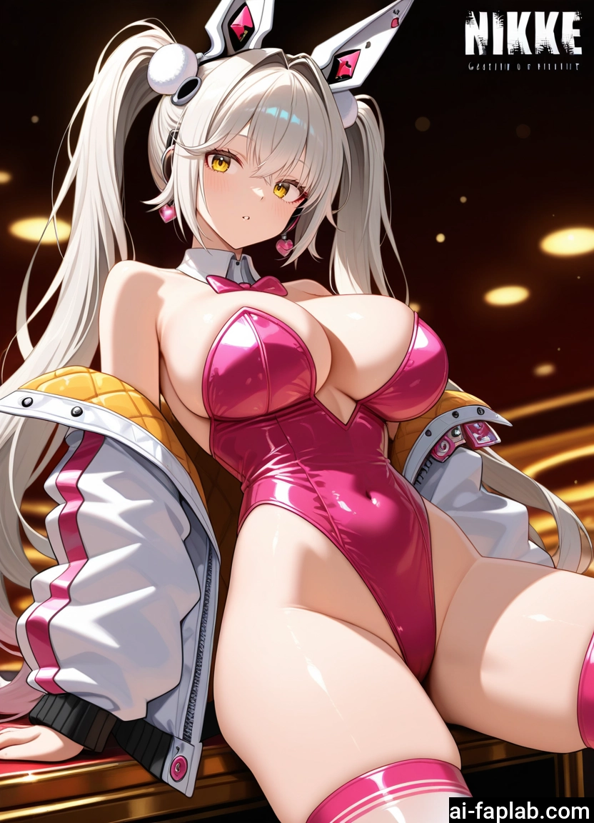 breasts, 1girl, twintails, large breasts, leotard, long hair · Yamete.gg