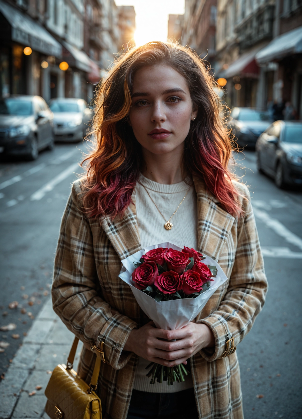 1girl, car, motor vehicle, jewelry, flower, solo · Yamete.gg