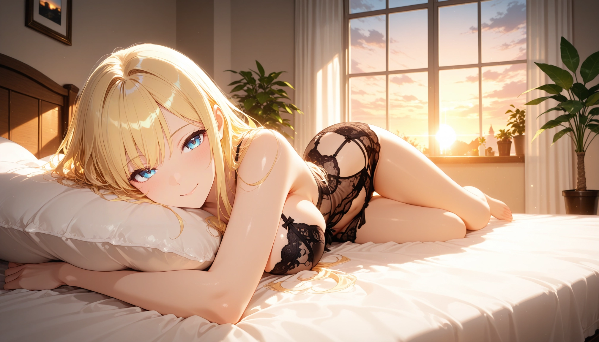 1girl, breasts, blonde hair, solo, long hair, smile · Yamete.gg