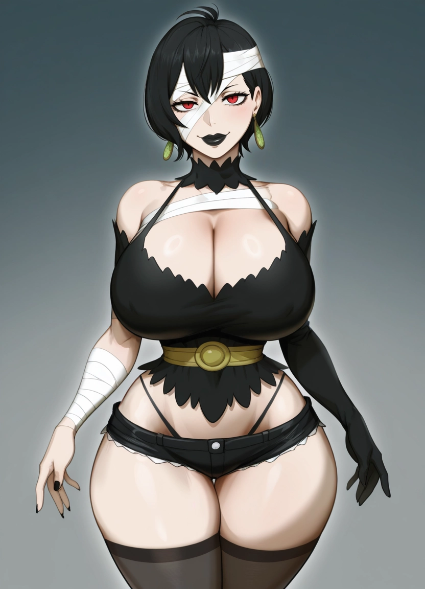 1girl, breasts, jewelry, solo, earrings, cleavage · Yamete.gg