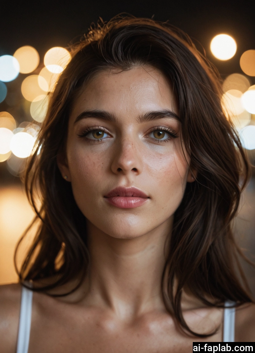 1girl, solo, brown hair, looking at viewer, portrait, lips · Yamete.gg