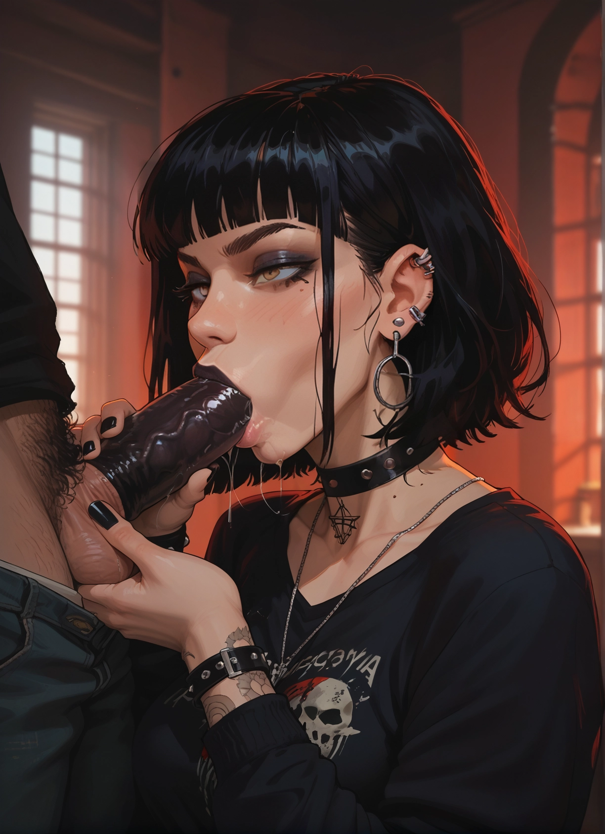 penis, 1girl, hetero, oral, fellatio, 1boy · Yamete.gg