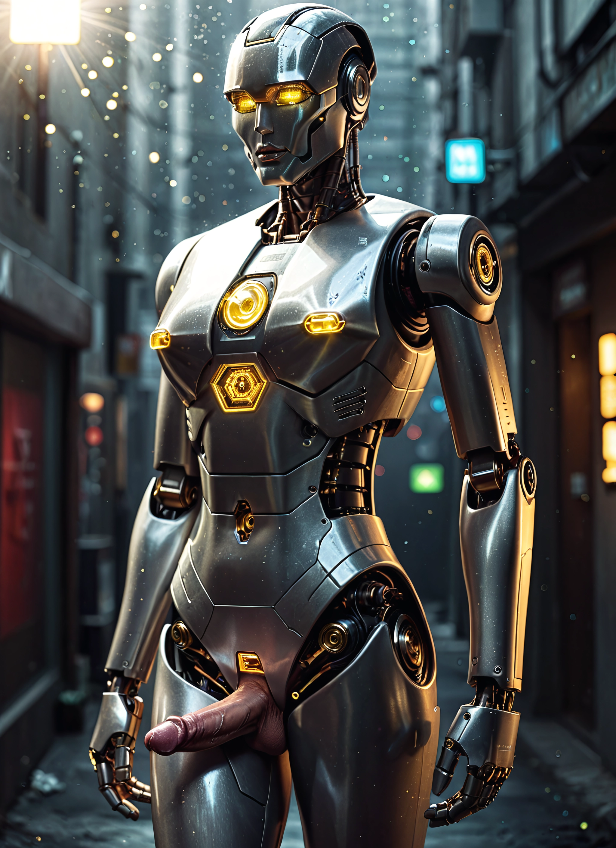 futanari, penis, solo, 1girl, uncensored, humanoid robot · Yamete.gg