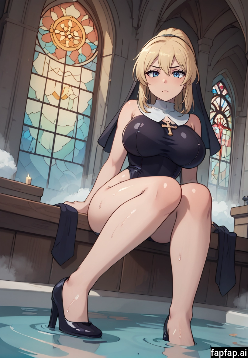 1girl, breasts, solo, large breasts, blonde hair, high heels · Yamete.gg