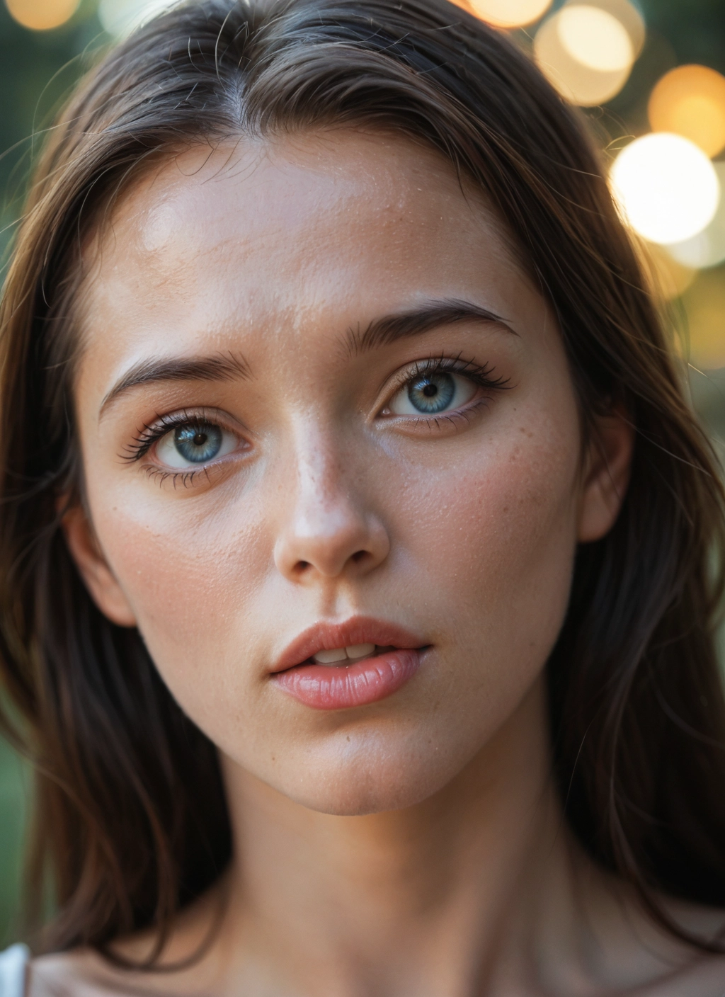 1girl, solo, realistic, brown hair, looking at viewer, blue eyes · Yamete.gg
