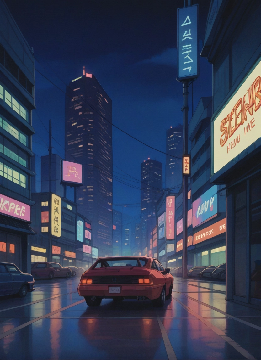car, motor vehicle, ground vehicle, night, outdoors, sky · Yamete.gg