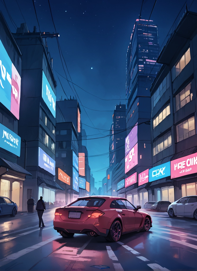 ground vehicle, motor vehicle, car, night, sky, outdoors · Yamete.gg