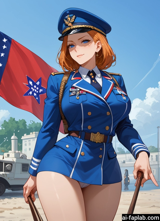 blue eyes, underwear, hat, panties, 1girl, uniform