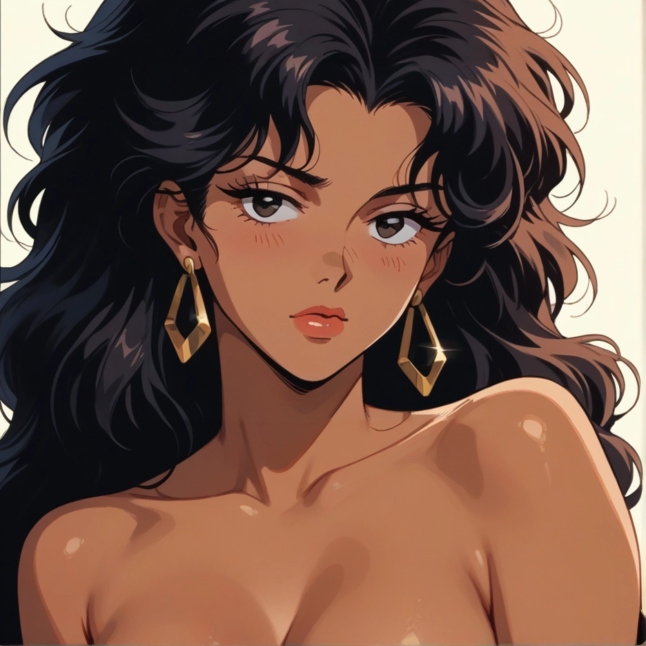 1girl, earrings, jewelry, solo, dark-skinned female, dark skin · Yamete.gg