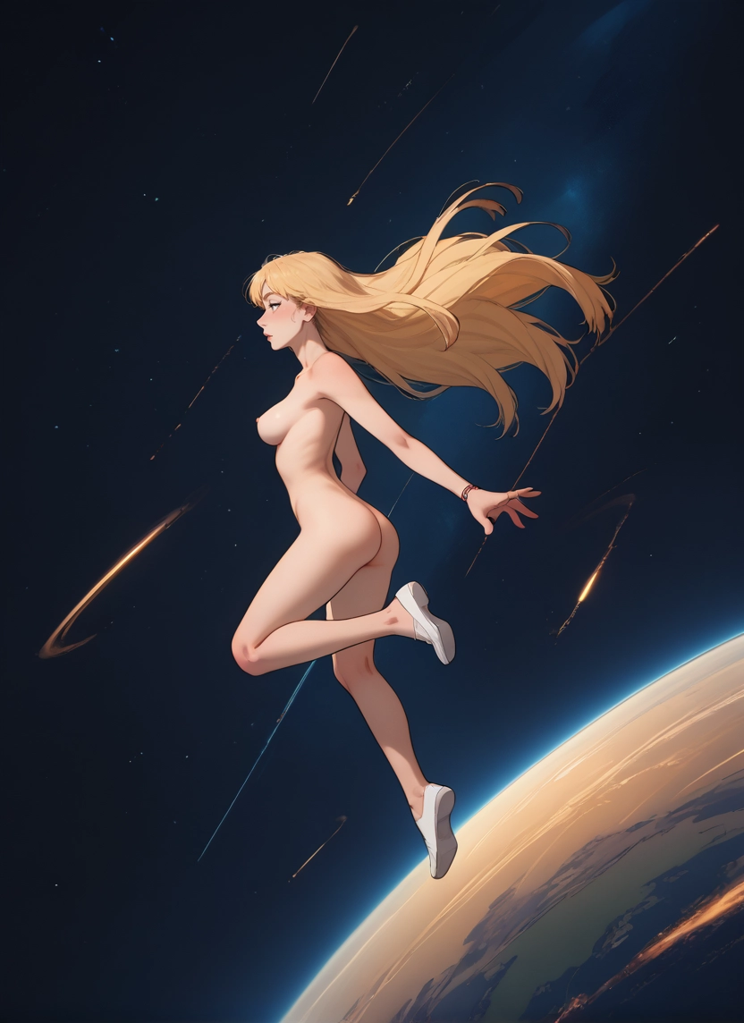 1girl, long hair, nude, breasts, blonde hair, ass · Yamete.gg