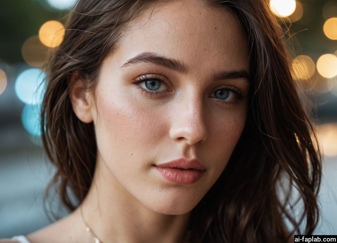 1girl, solo, blue eyes, brown hair, looking at viewer, realistic