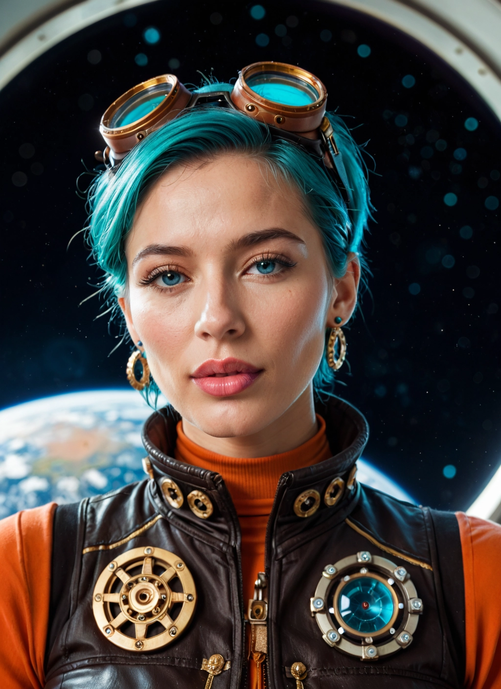 1girl, solo, goggles, jewelry, earrings, goggles on head · Yamete.gg