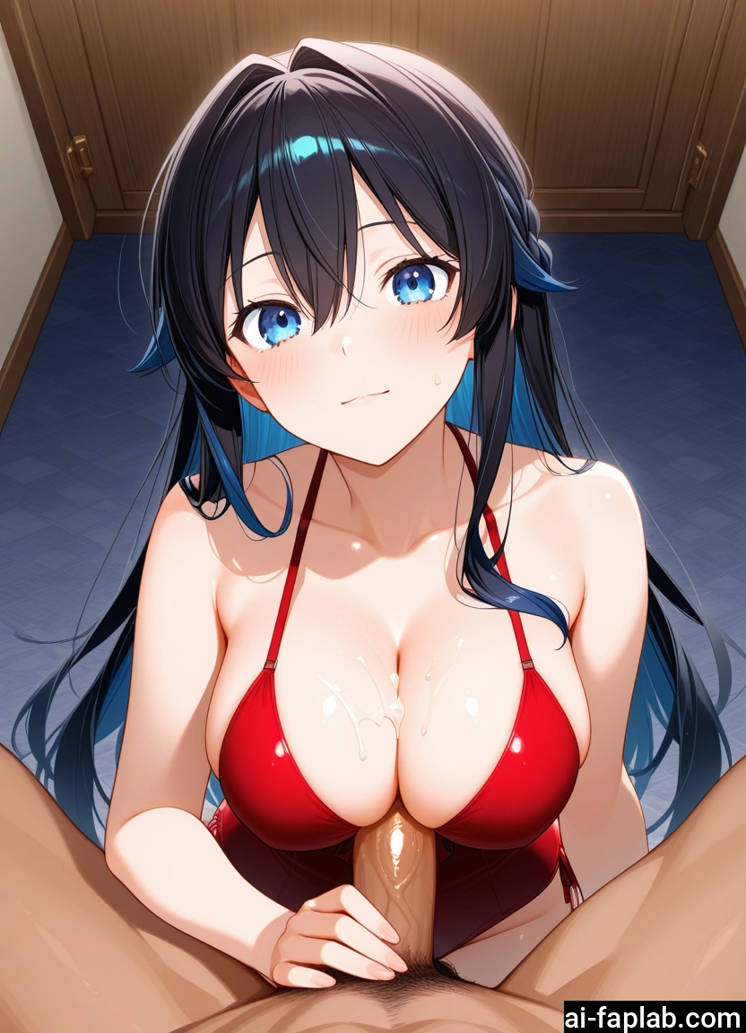 breasts, 1girl, penis, hetero, 1boy, blue eyes