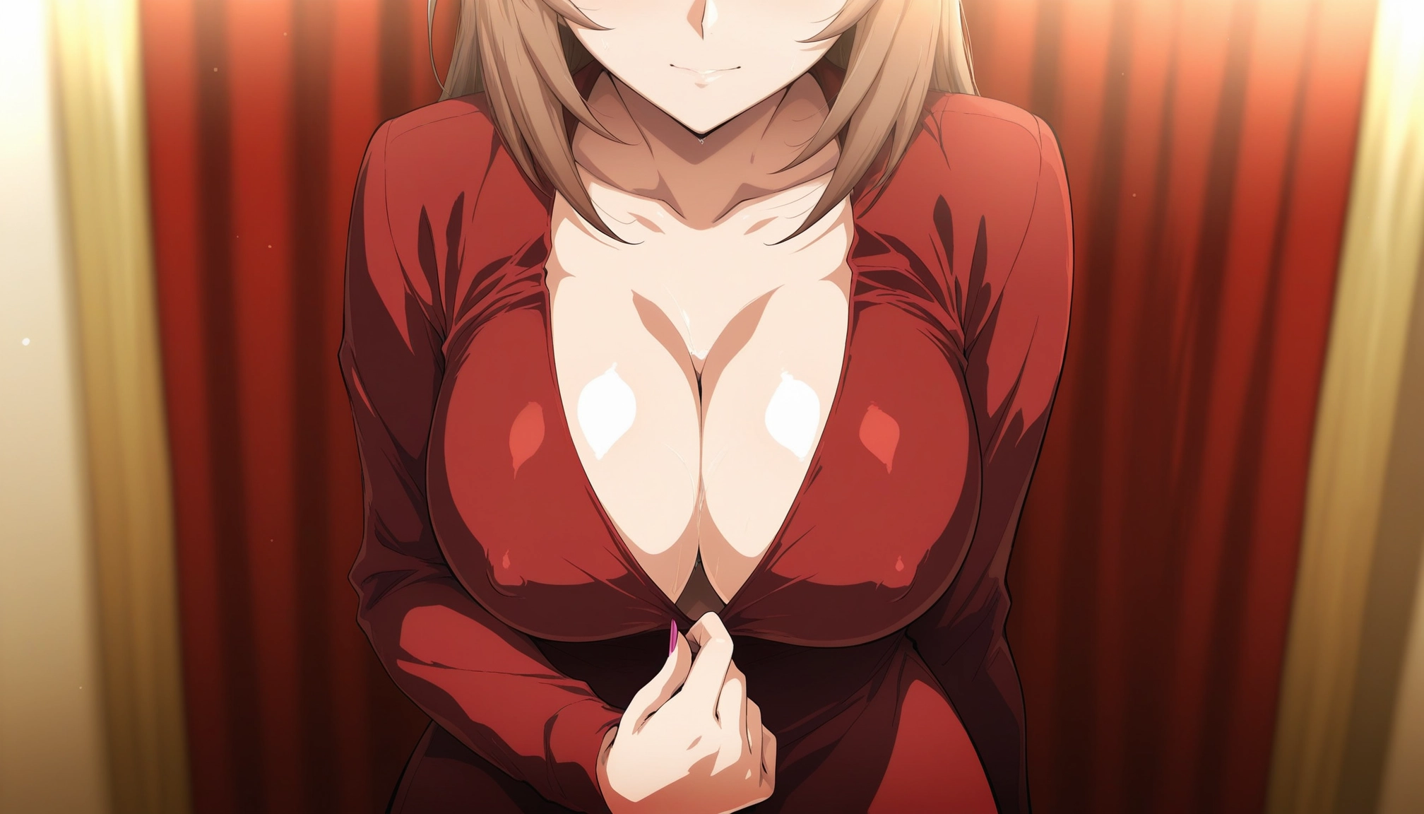 1girl, breasts, large breasts, cleavage, solo, covered nipples · Yamete.gg