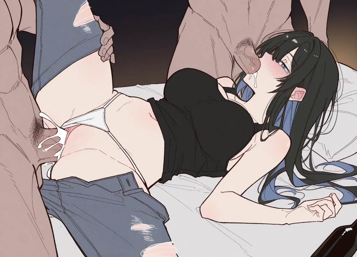 1girl, penis, hetero, sex, oral, black hair · Yamete.gg