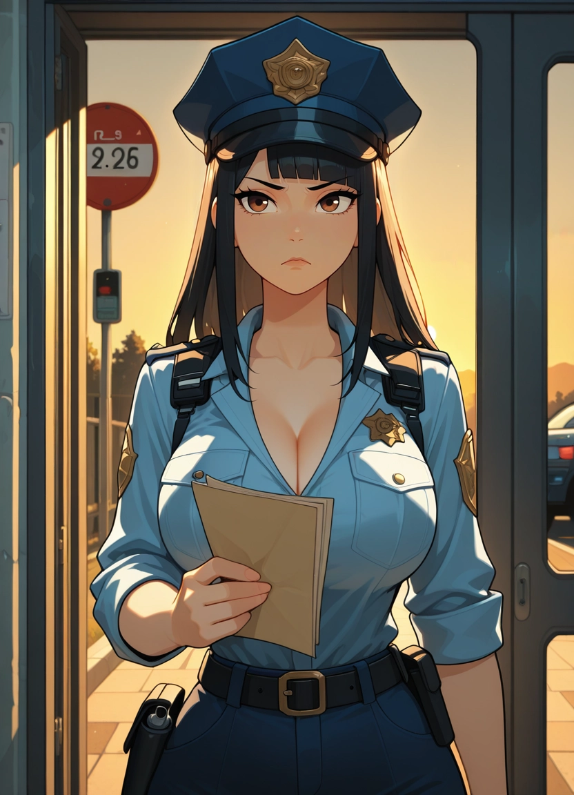 police, police uniform, 1girl, uniform, policewoman, breasts · Yamete.gg