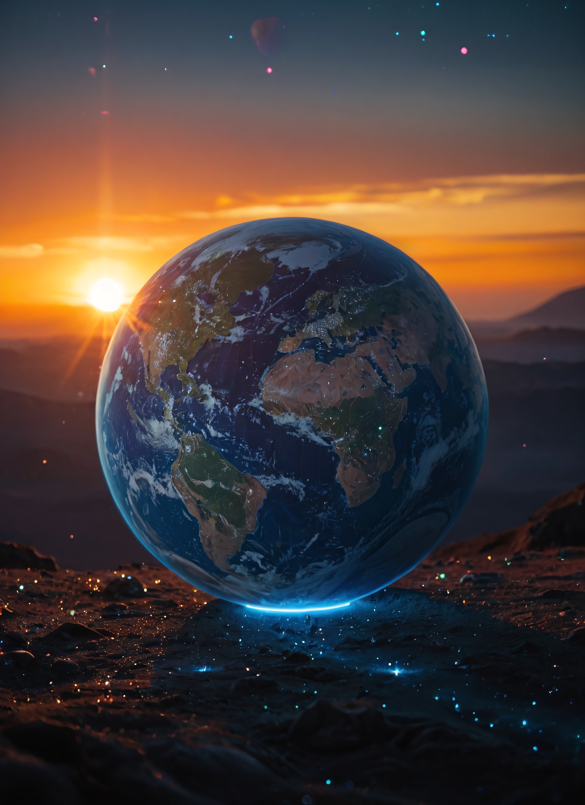 no humans, scenery, planet, earth (planet), sky, sun · Yamete.gg