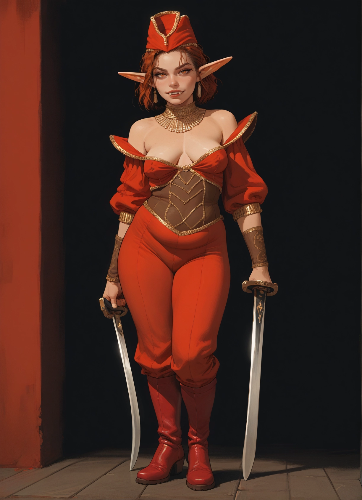 1girl, pointy ears, breasts, solo, weapon, sword · Yamete.gg