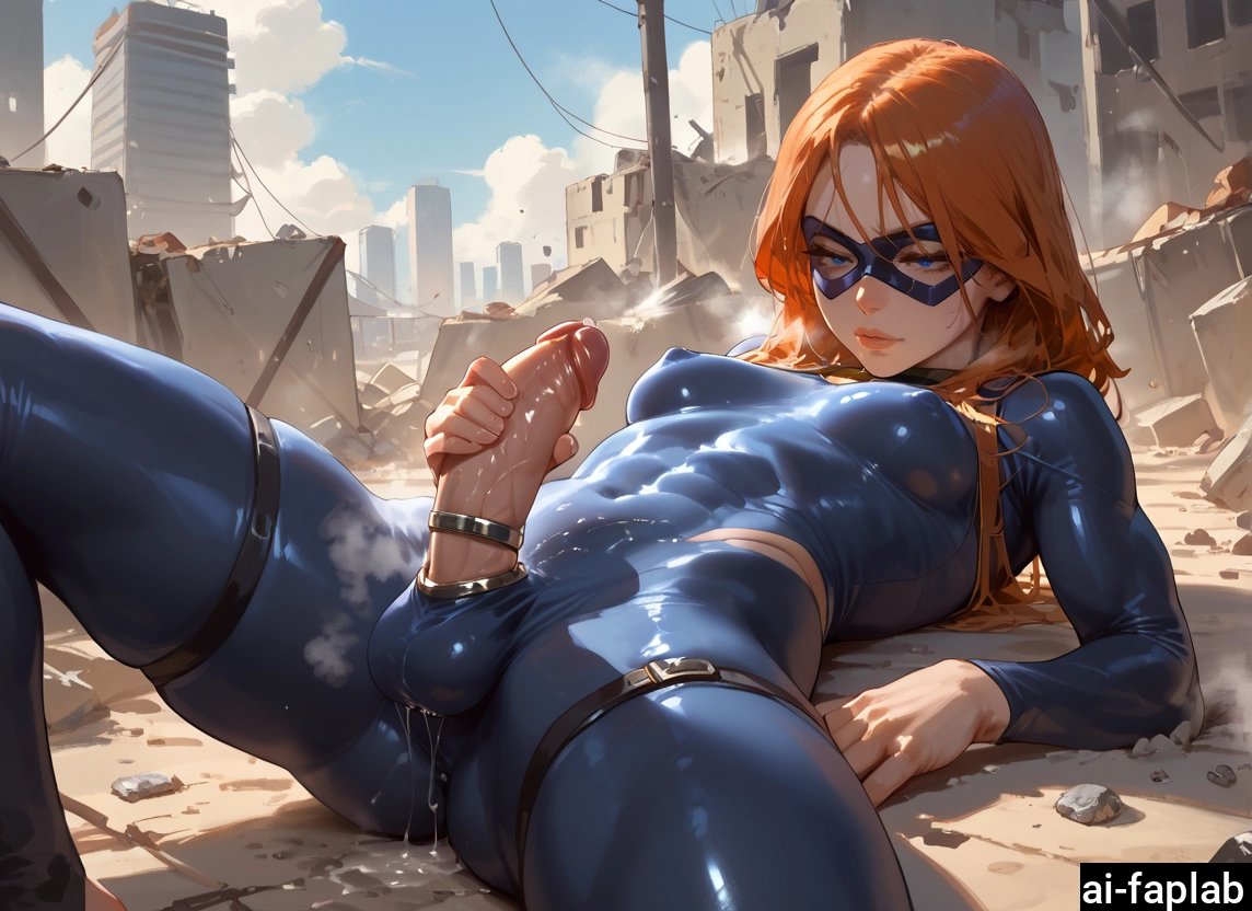 penis, futanari, 1girl, blue eyes, solo, bodysuit · Yamete.gg