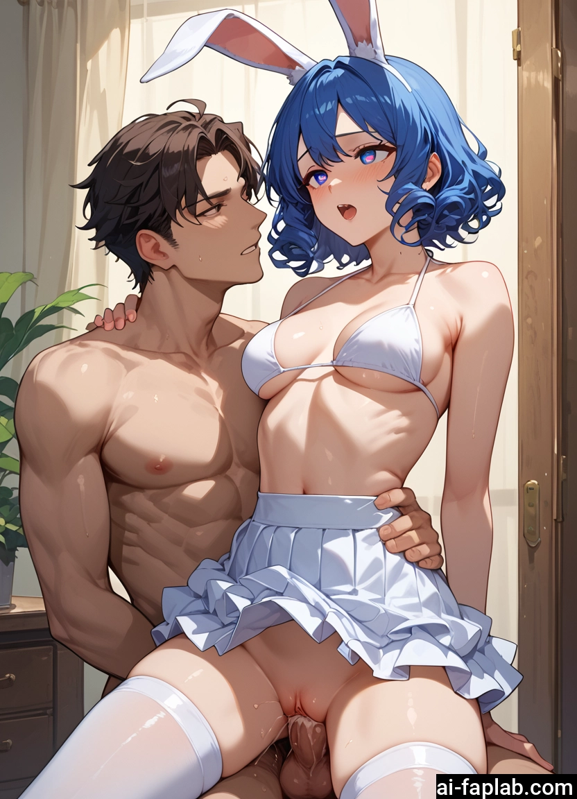 1girl, 1boy, hetero, animal ears, thighhighs, sex