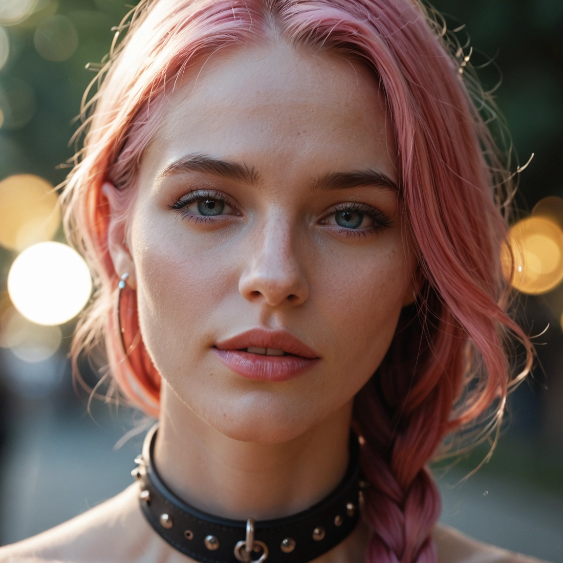 1girl, solo, pink hair, braid, jewelry, earrings · Yamete.gg