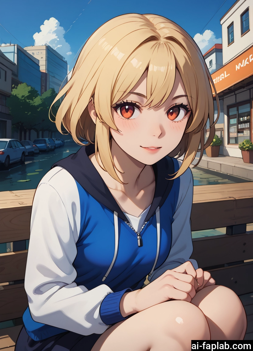 1girl, looking at viewer, solo, blonde hair, motor vehicle, ground vehicle · Yamete.gg