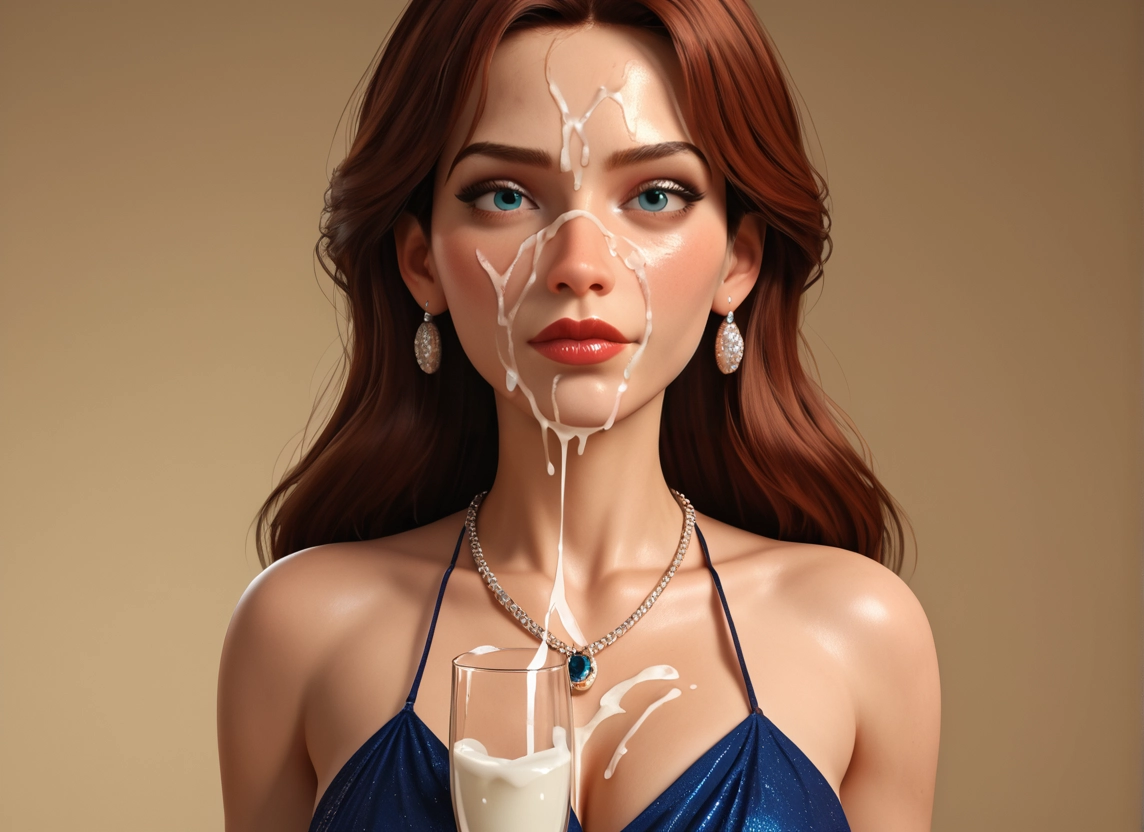 1girl, jewelry, solo, earrings, necklace, brown hair · Yamete.gg