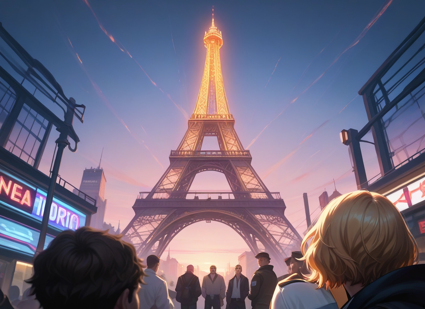 multiple boys, blonde hair, short hair, sky, outdoors, bridge · Yamete.gg