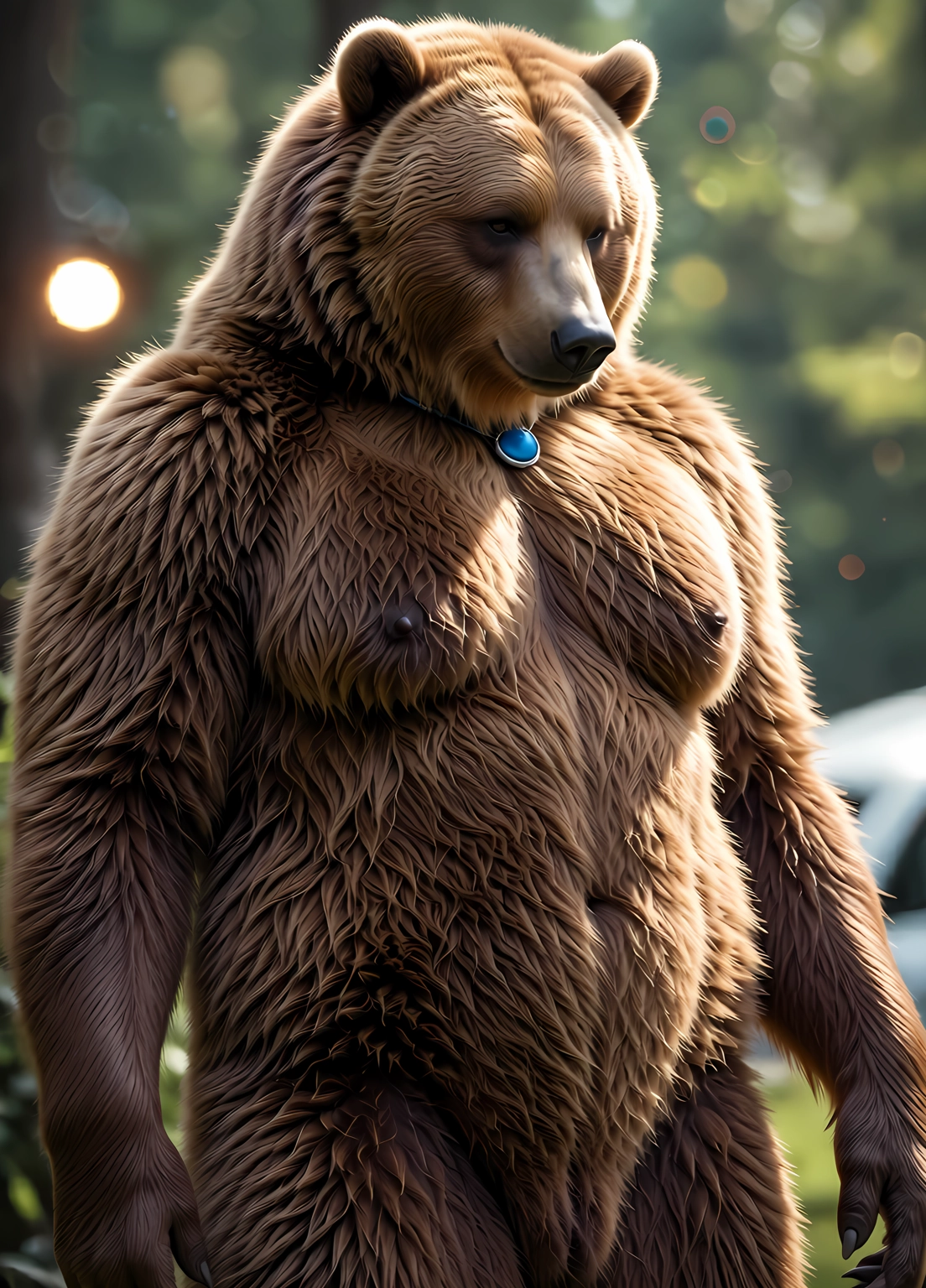 furry, solo, nipples, realistic, blurry, jewelry · Yamete.gg