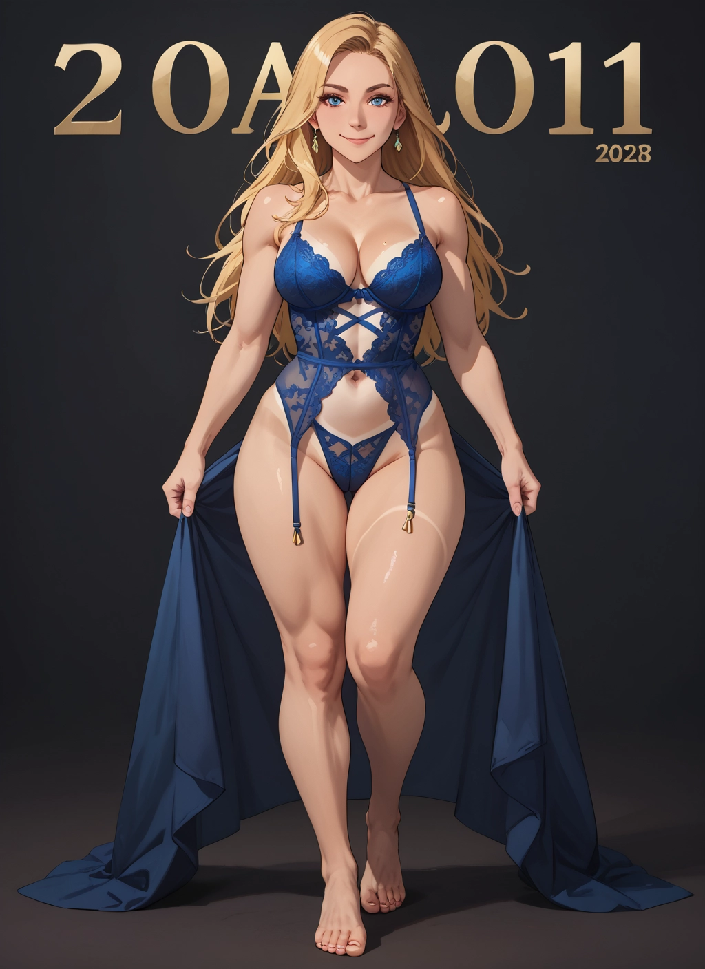 1girl, breasts, blonde hair, jewelry, earrings, underwear · Yamete.gg