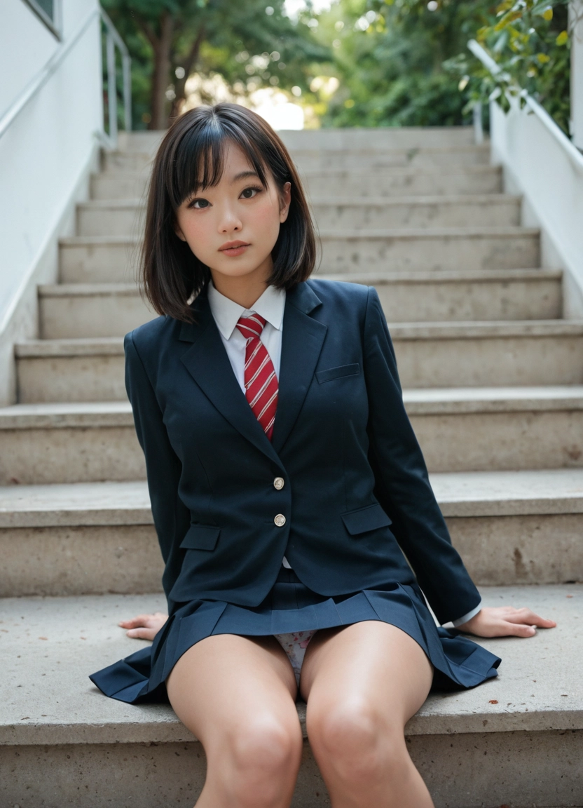 1girl, solo, underwear, panties, skirt, necktie