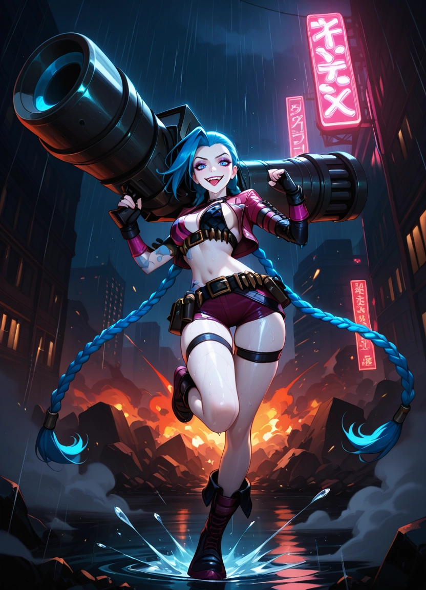 1girl, braid, breasts, shorts, long hair, twin braids · Yamete.gg