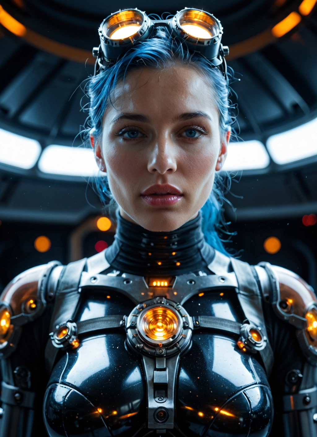 1girl, solo, goggles, goggles on head, looking at viewer, blue eyes · Yamete.gg