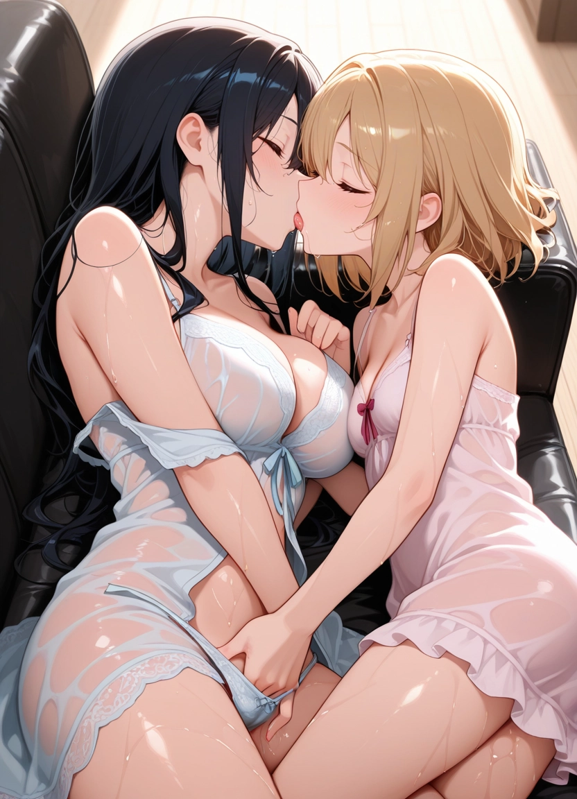 breasts, multiple girls, 2girls, underwear, yuri, panties · Yamete.gg