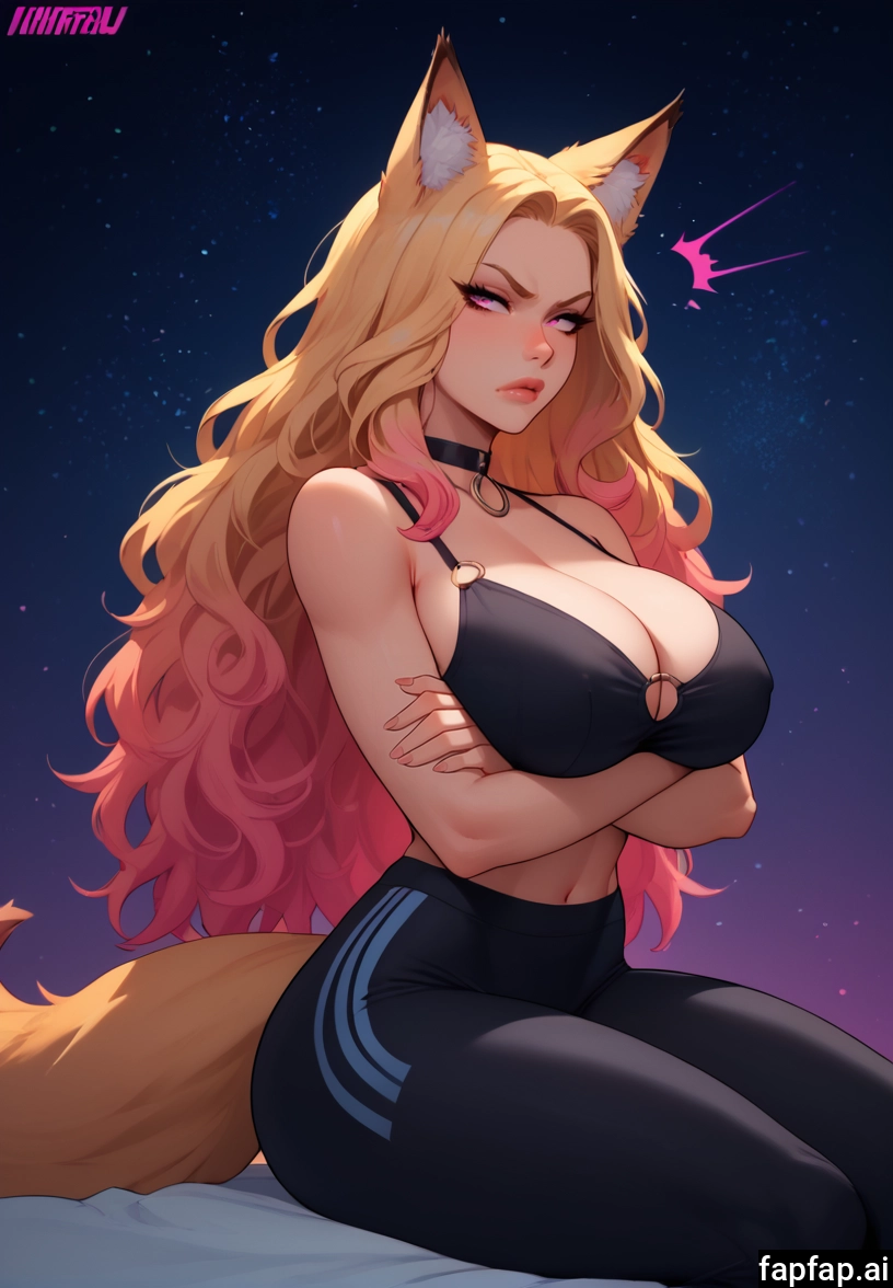 1girl, breasts, animal ears, solo, blonde hair, fox ears · Yamete.gg