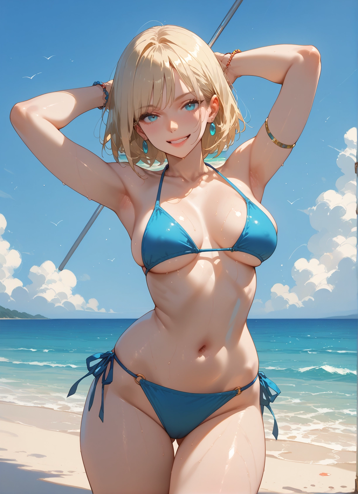 1girl, swimsuit, bikini, breasts, solo, smile · Yamete.gg
