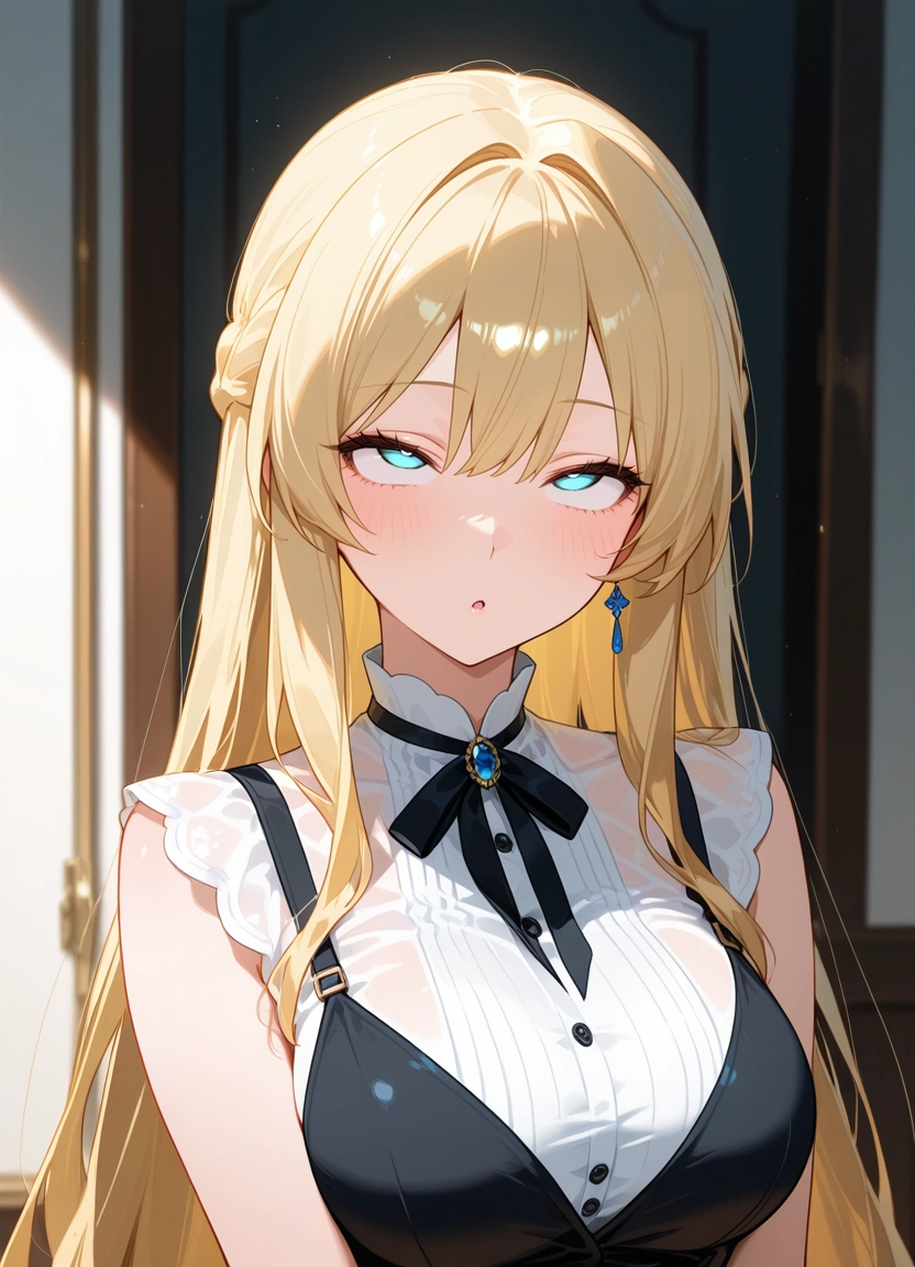 1girl, solo, blonde hair, breasts, jewelry, long hair · Yamete.gg