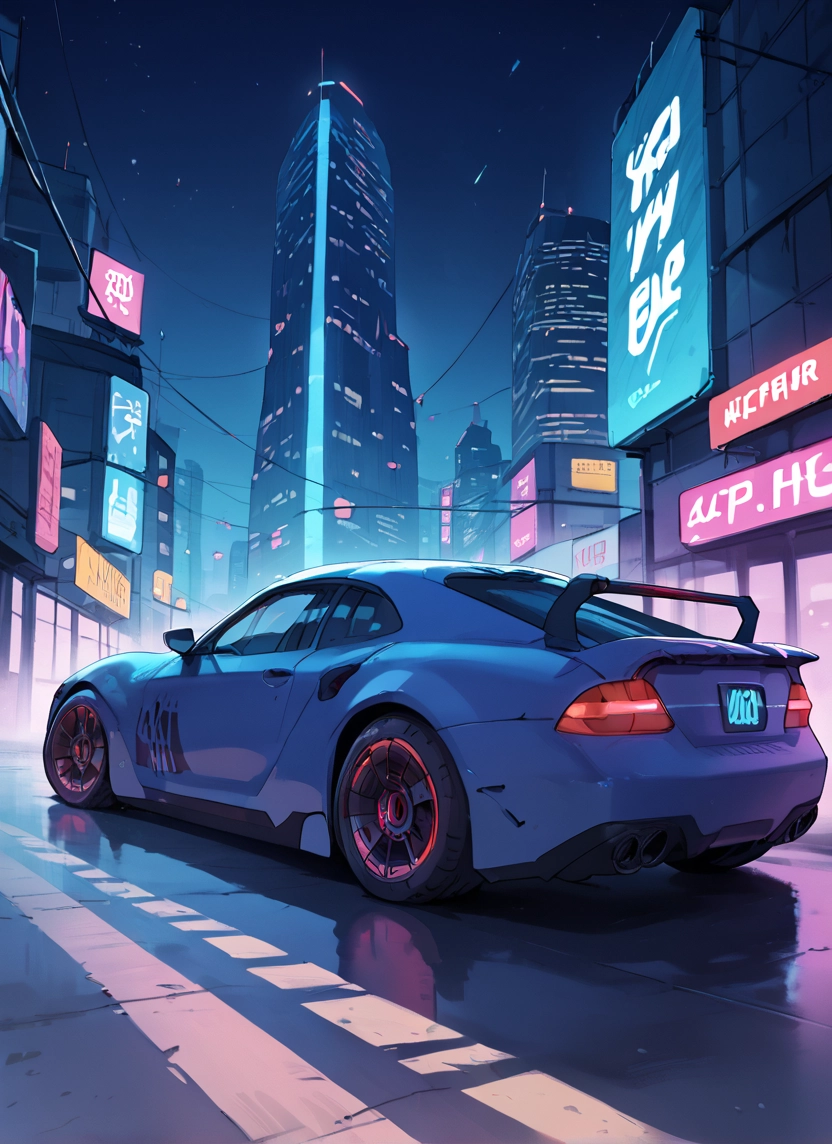 ground vehicle, motor vehicle, car, no humans, night, vehicle focus