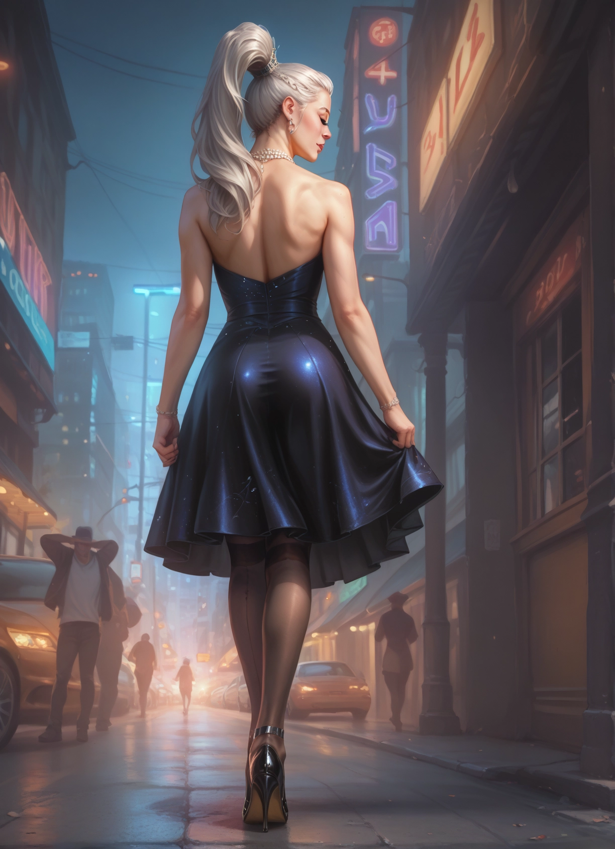 dress, ass, high heels, jewelry, ground vehicle, car · Yamete.gg