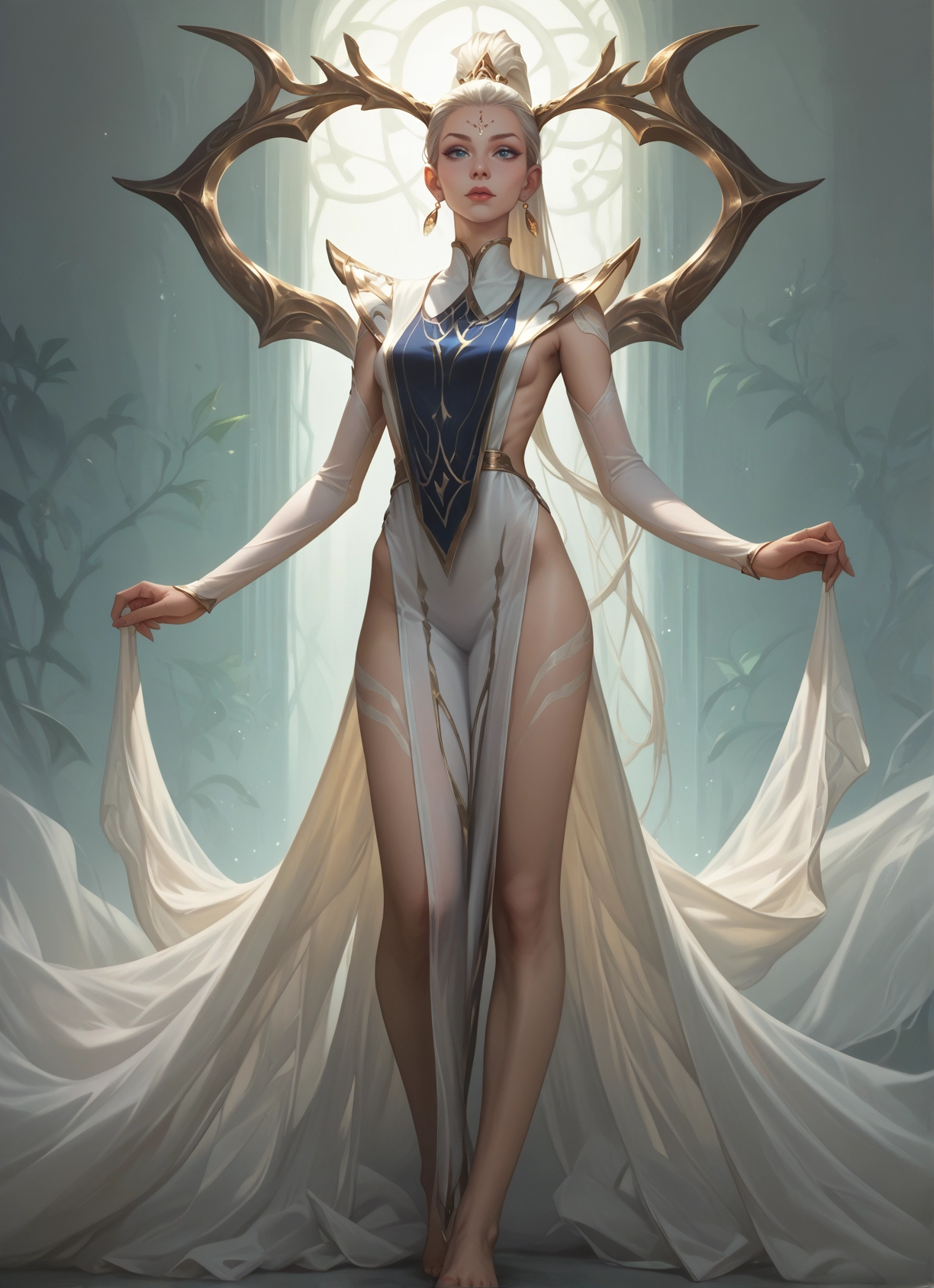 1girl, solo, blue eyes, jewelry, long hair, barefoot · Yamete.gg