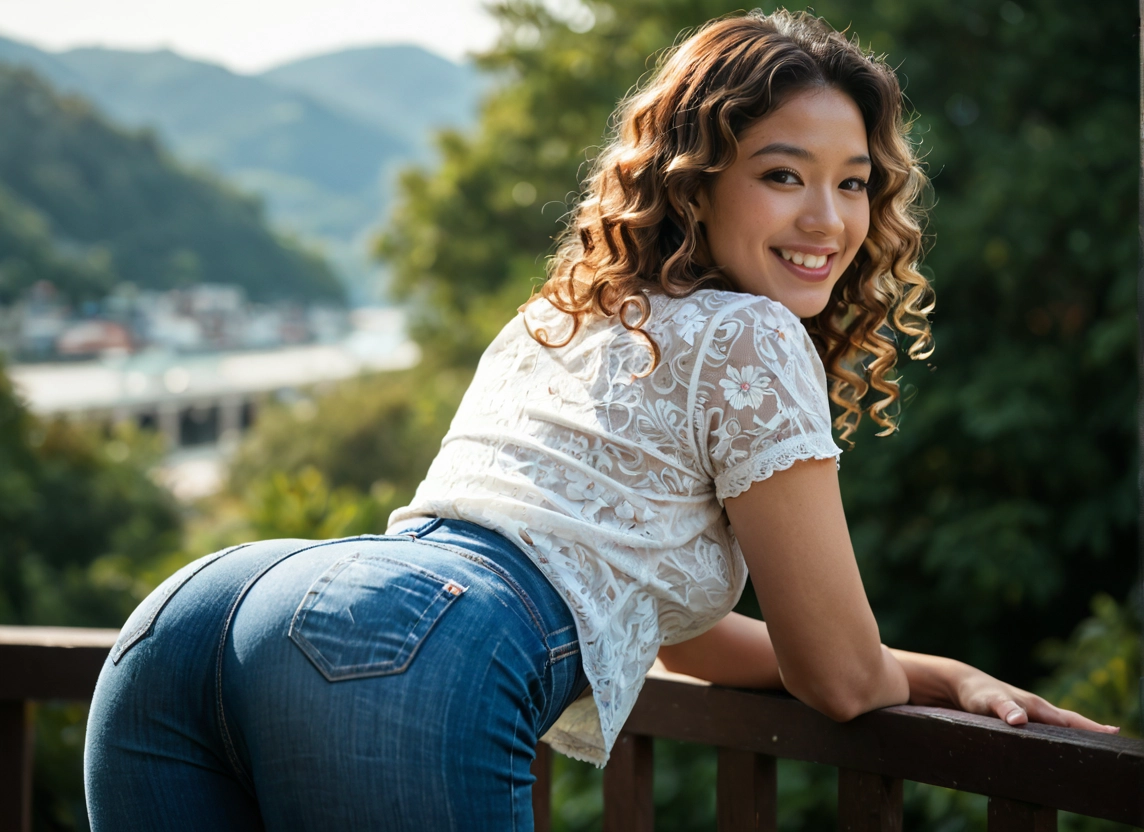 1girl, ass, solo, pants, denim, jeans · Yamete.gg