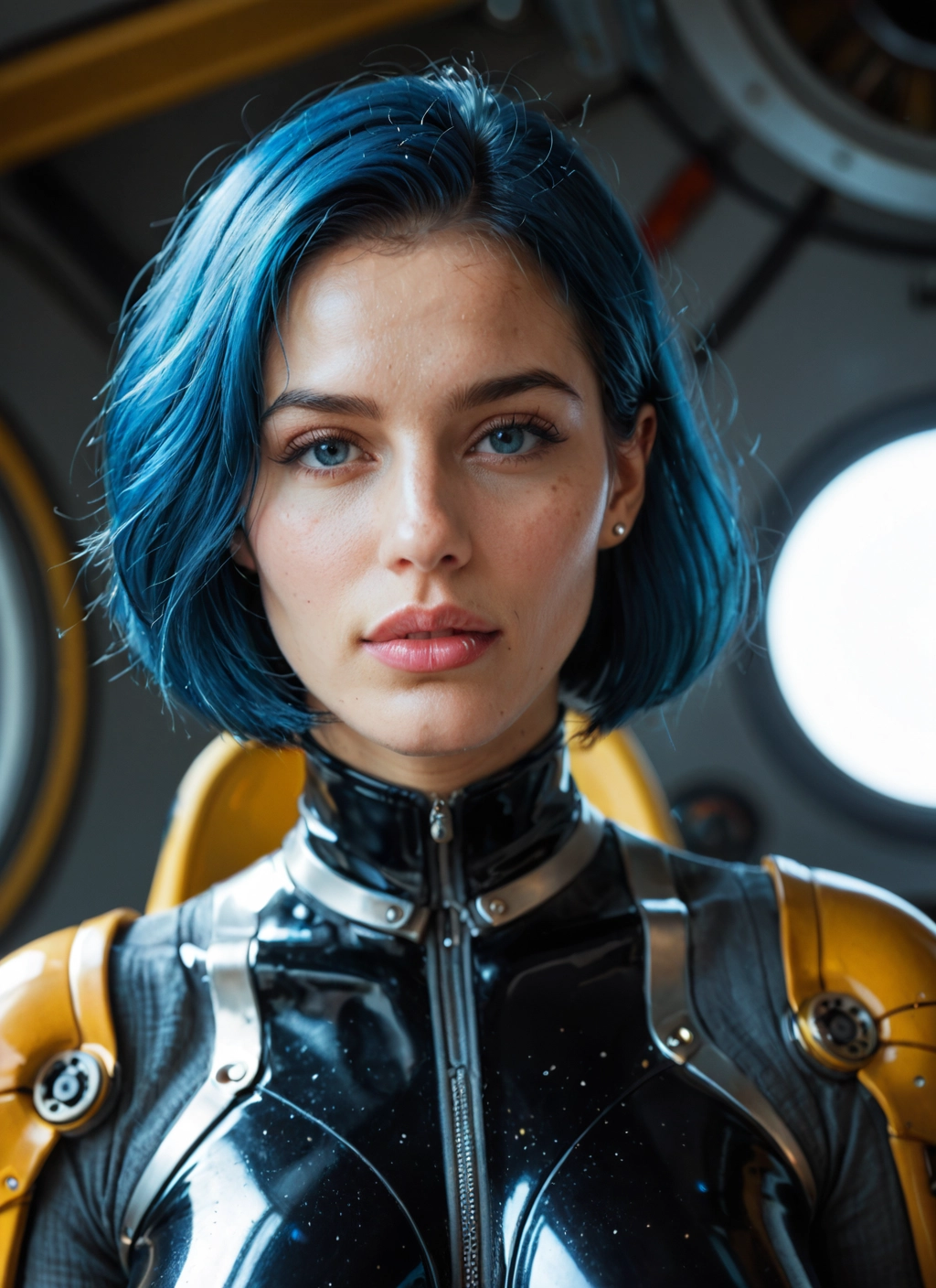 1girl, solo, bodysuit, blue eyes, short hair, looking at viewer · Yamete.gg
