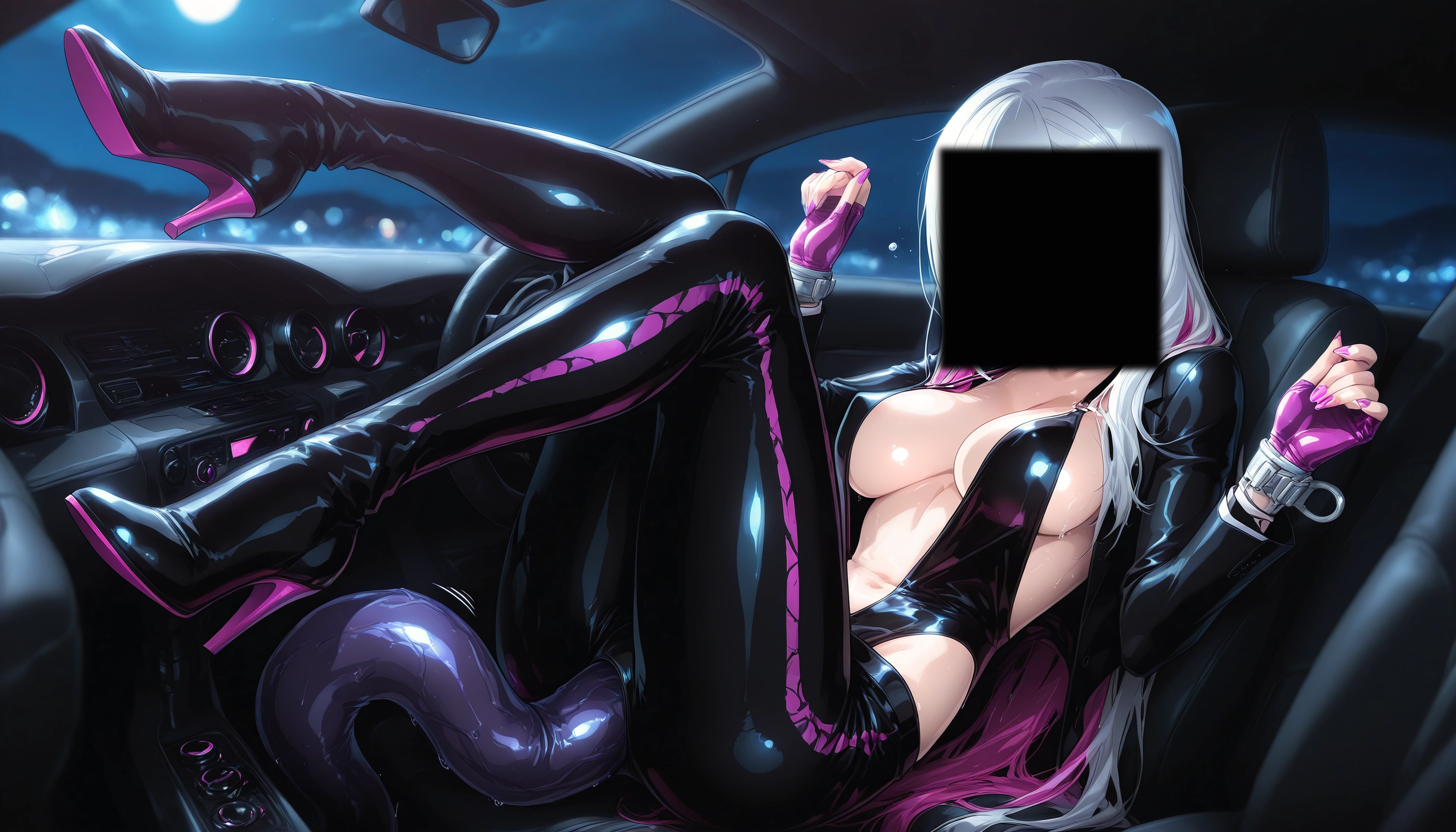 1girl, breasts, gloves, long hair, high heels, bodysuit · Yamete.gg