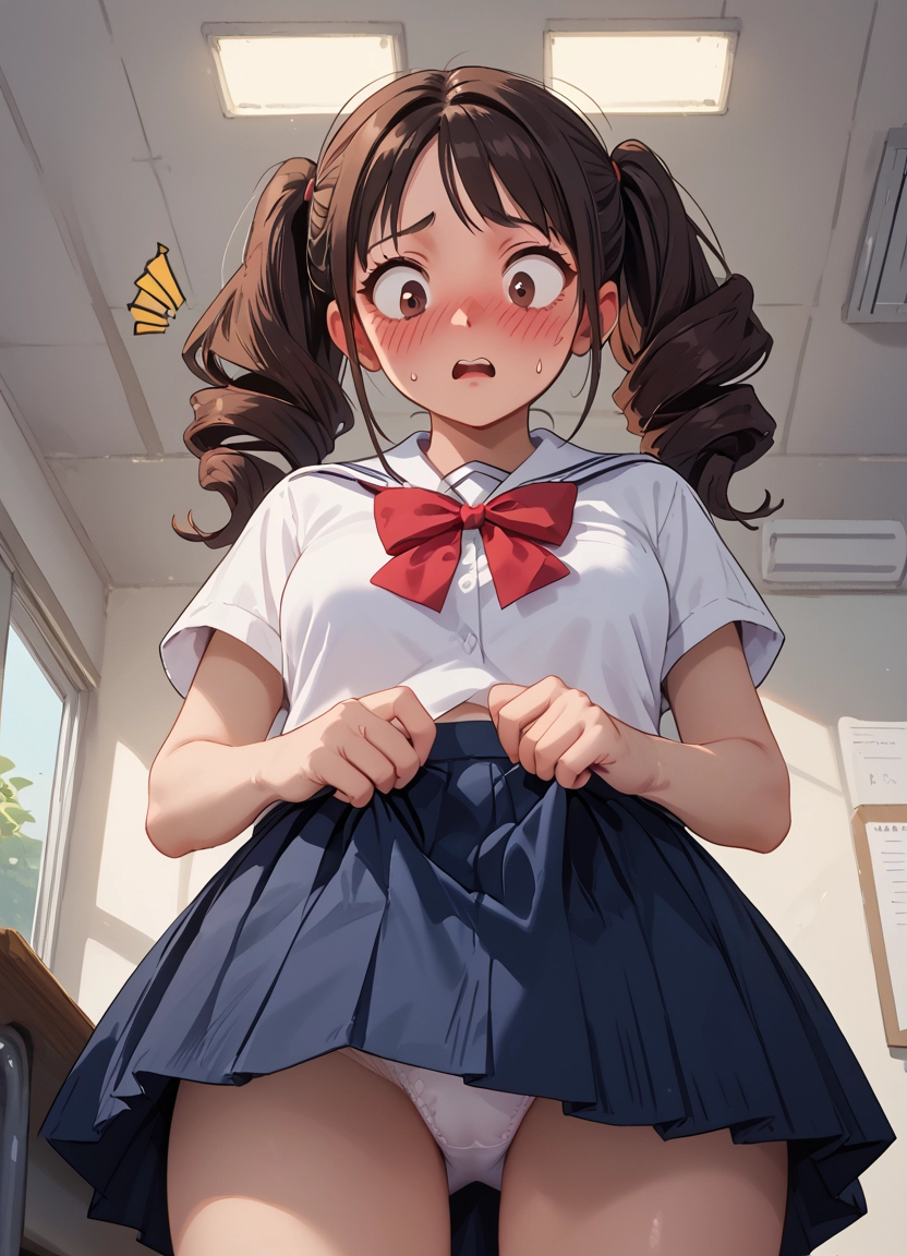 1girl, underwear, panties, skirt, solo, blush · Yamete.gg
