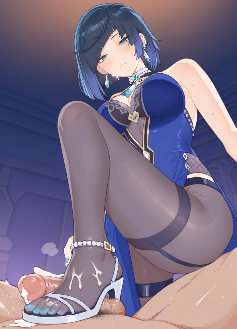 1girl, yelan (genshin impact), breasts, hetero, 1boy, penis · Yamete.gg