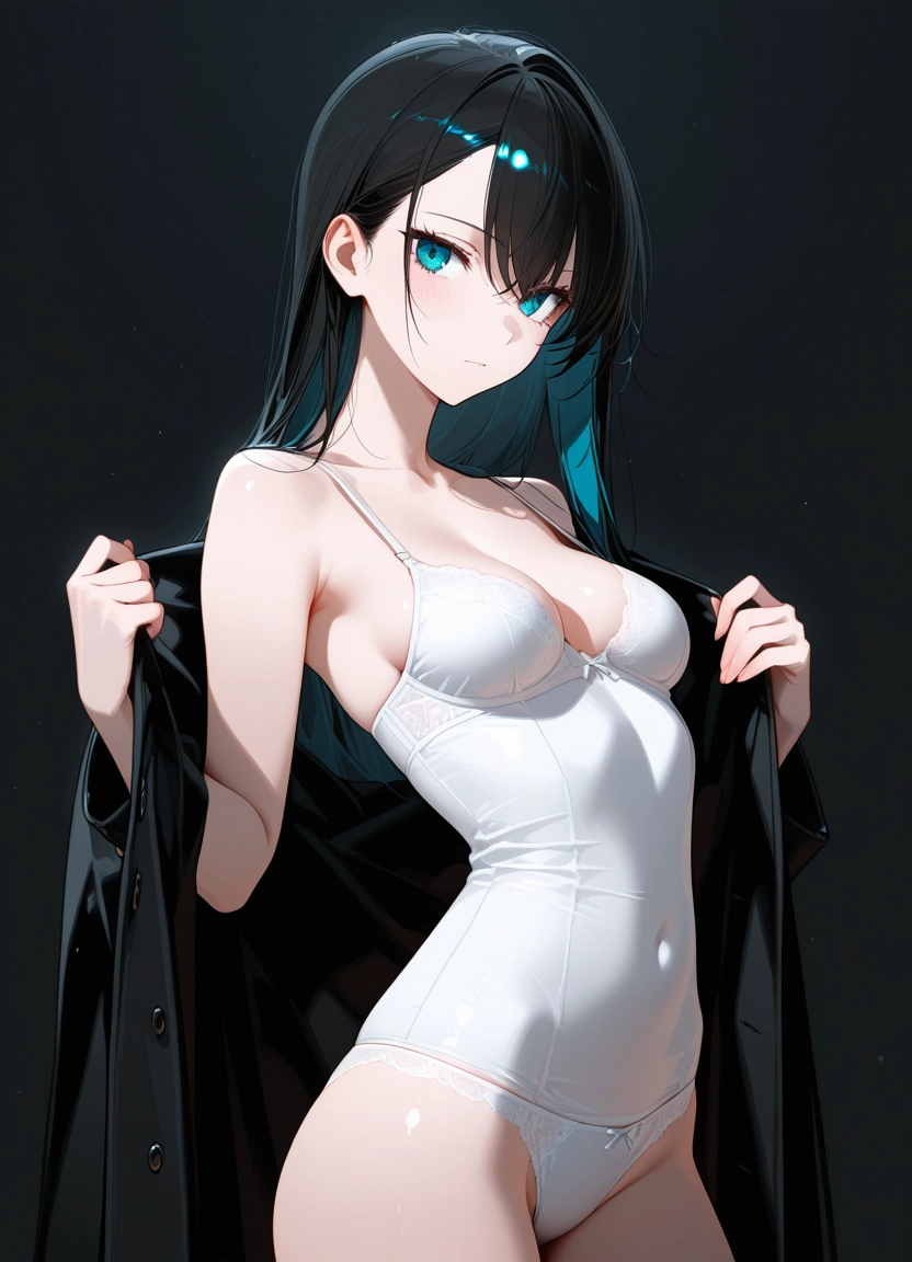 1girl, solo, breasts, covered navel, black hair, looking at viewer · Yamete.gg